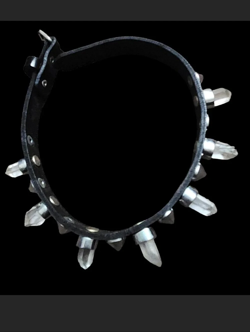 Killstar Crystal Spiked Leather Choker OS